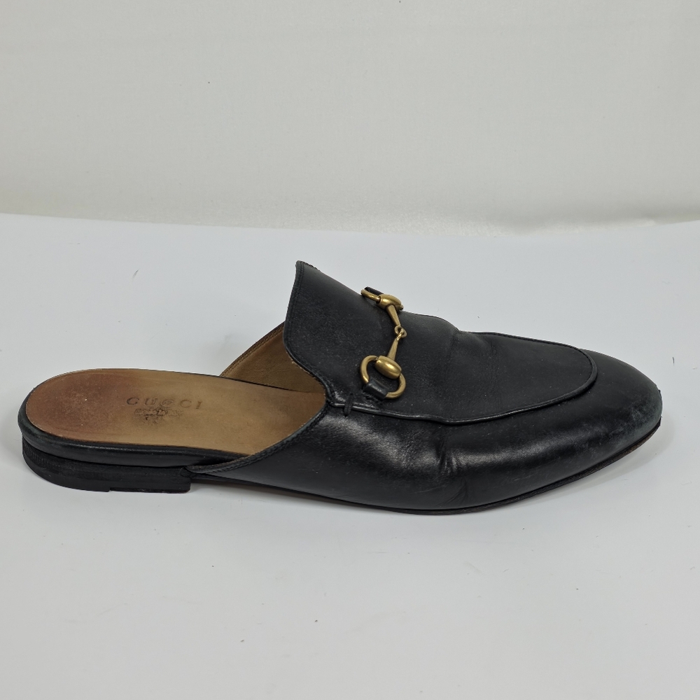 Gucci Princetown Mules Horsebit Black Leather Slipper EU 38.5 US 8 - Picture 9 of 16